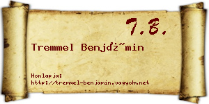 Tremmel Benjámin névjegykártya