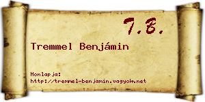 Tremmel Benjámin névjegykártya